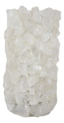 Pillar Quartz Crystal Mineral Stone Rocks Floral Vase Modern Accent Decor 12"H