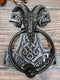 Viking Ram Skull Thor Hammer Mjolnir With Runes Door Knocker W/ Built In Struck