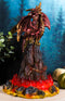 Ebros 10" H Volcano Red Fire Dragon On Rock Tower Figurine with LED Night Light - Ebros Gift