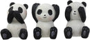 Ebros Whimsical See Hear Speak No Evil Giant Pandas Set of 3 Figurine 2"H