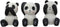 Ebros Whimsical See Hear Speak No Evil Giant Pandas Set of 3 Figurine 2"H