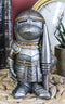Anime Chibi Medieval Knight Suit Of Armor With Jousting Lance Pike Figurine 4"H