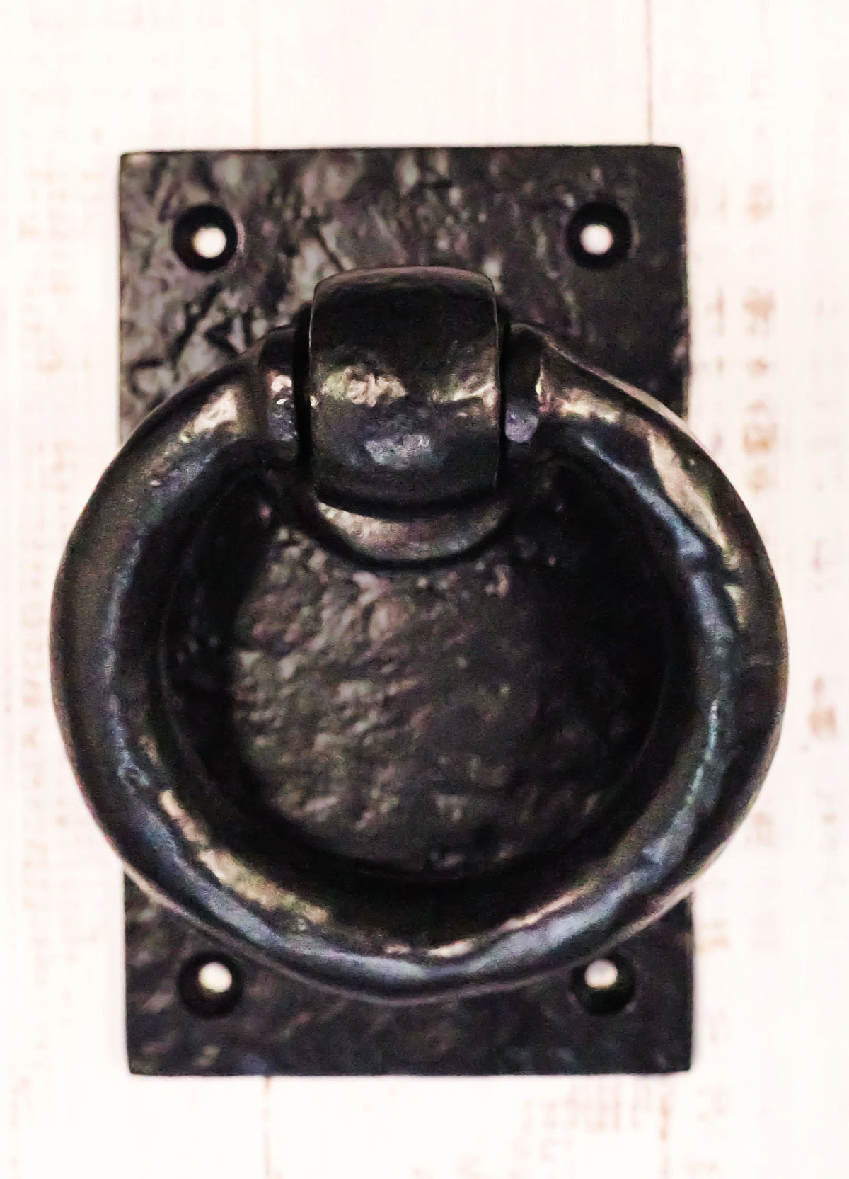 Cast Iron Rustic Deluxe Oxford Ring Swivel Door Knocker With Strike Plate Decor