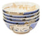 Made In Japan Blue Lucky Cat Maneki Neko 32oz Soup Pasta Cereal Bowls Set of 5