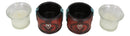 Set Of 2 Western Cowgirl Love Heart Scrollwork Faux Leather Votive Candle Holder