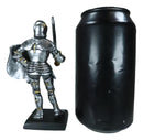 Suit Of Armor Medieval Knight Guard With Broad Shield and Sword Mini Figurine