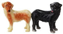 Attractives Dogs Ceramic Magnetic Salt and Pepper Shakers Set, Golden/Black
