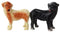 Attractives Dogs Ceramic Magnetic Salt and Pepper Shakers Set, Golden/Black