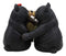 Ebros Love is in The Air Black Bear Couple Kissing and Holding Hands 2 Piece 5"H