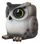 Whimsical Great Horned Owl Owlet Baby Stationery Pen Make Up Brush Holder Statue
