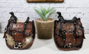 Set Of 2 Rustic Western Cowboy Horse Saddle Money Coin Savings Piggy Banks
