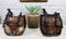 Set Of 2 Rustic Western Cowboy Horse Saddle Money Coin Savings Piggy Banks