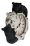 Rustic Western Forest Black Bear Cubs Climbing Birchwood Branch Resin Wall Clock