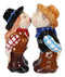 Western Cowboy Kissing Cowgirl Magnetic Ceramic Salt And Pepper Shakers Set