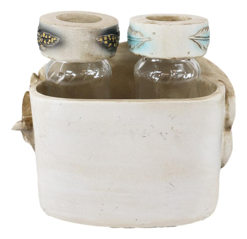 Southwestern Indian Dreamcatcher Feather Salt And Pepper Shakers Holder Set
