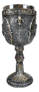 Medieval Knight Of Chivalry On Charging Horse Wine Goblet Royal Wine Chalice