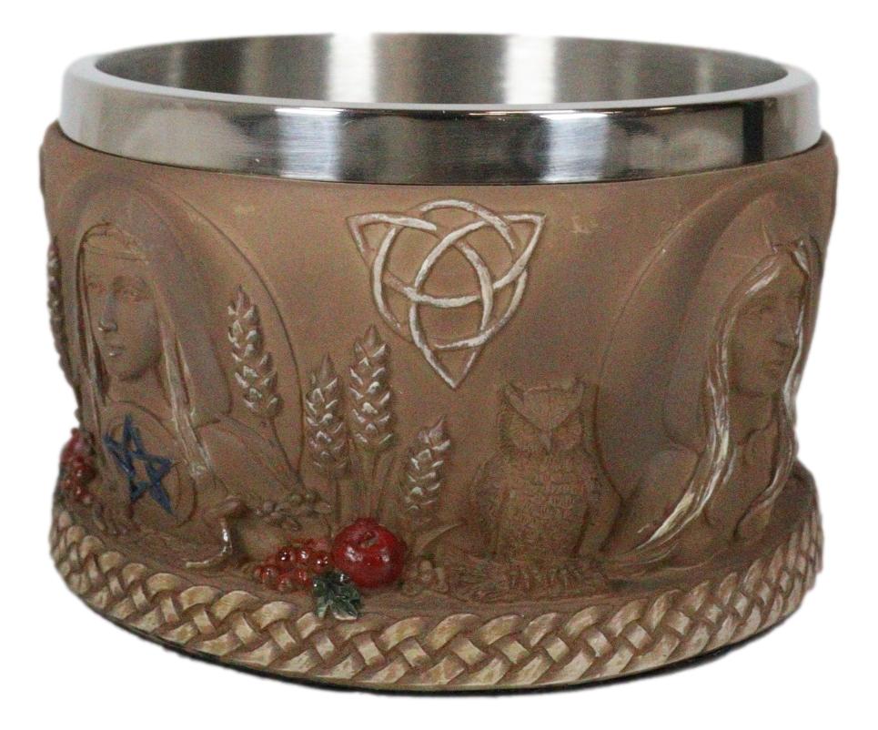 Wicca Metaphysical Triple Goddess Mother Maiden Crone Smudging Smudge Bowl - Ebros Gift