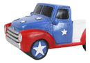 Patriotic American Flag Rustic Vintage Pickup Truck Cigarette Ashtray Figurine