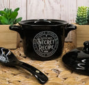 Wicca Magic Witches Cauldron Secret Recipe Fine Bone China Bowl With Spoon & Lid