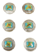 Set Of 18 Western Rustic Turquoise Silver Ropes Cross Cabinet Door Pull Knobs