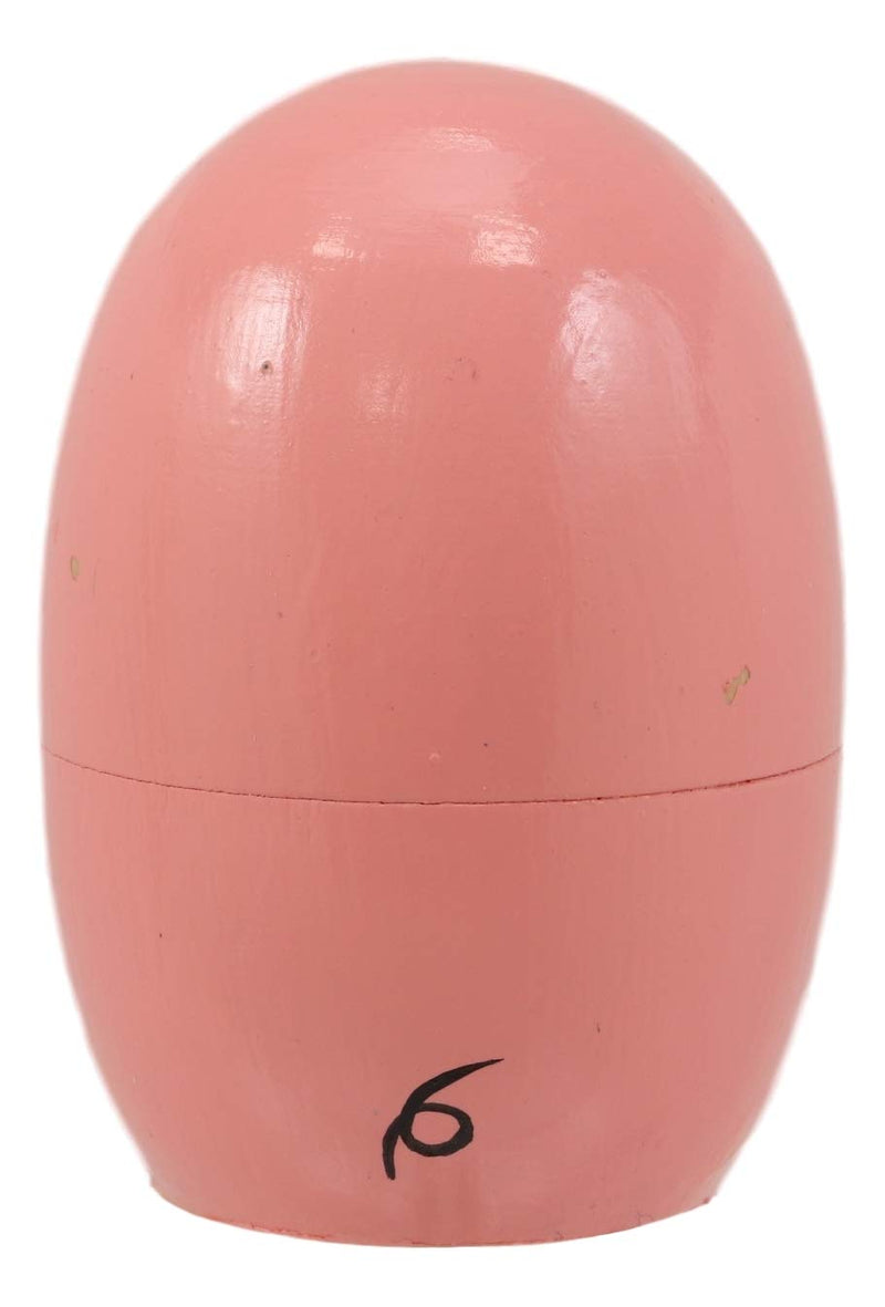 Ebros Pink Porky Babe Pig Wooden Toy Stacking Nesting Dolls 5 Pieces Matryoshka