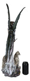 Large 23"Tall Crystal Orb Torch Fairy Running With Wolves Decorative Statue