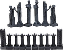 Ebros Gift Frank Lloyd Wright Architecture Midway Gardens Complex Collectible White and Black Geometrical Sprites Chess Pieces Set with 5" Tallest Sprite Piece Figurines