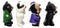 Halloween Frankenstein Witch Mummy Vampire Terror Bears Figurine Set of 4