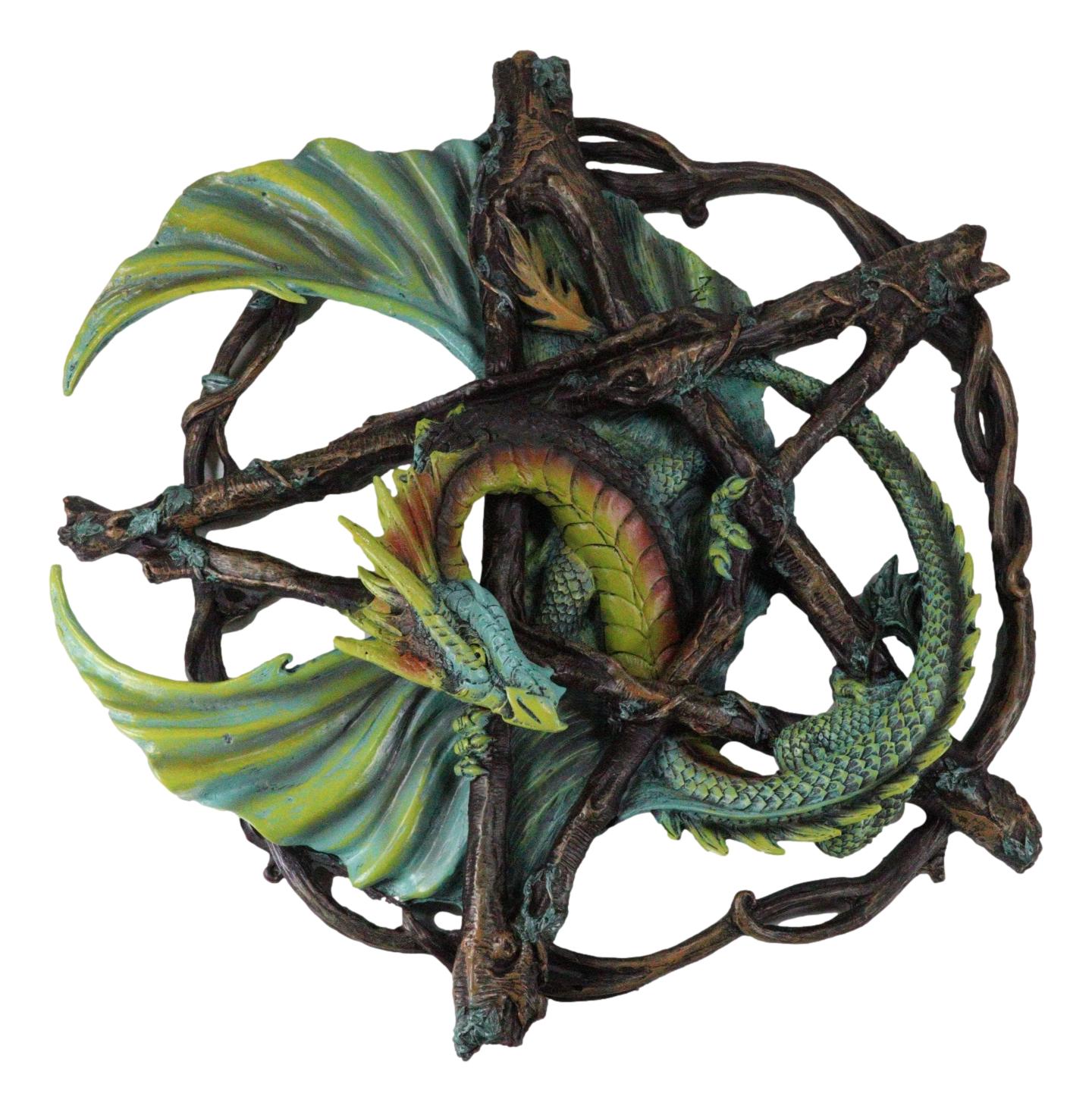 Green Forest Pentagram Dragon Wall Plaque 32.5cm main image 1