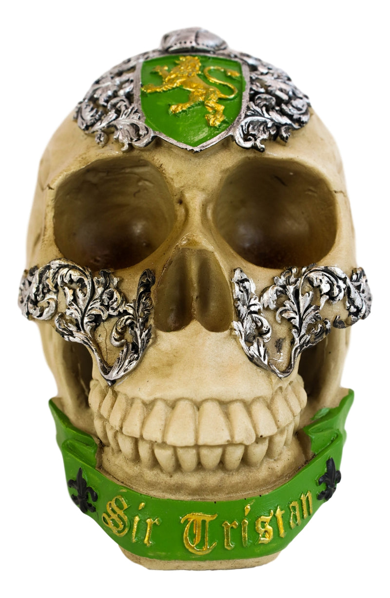 King Arthur And Roundtable Knights Sir Tristan With Golden Harp Skull Statue