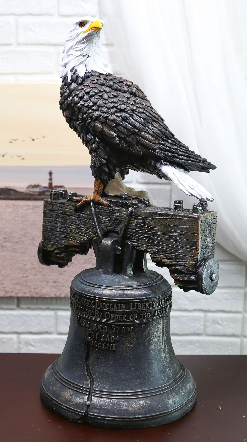 Ebros Independence Day American Patriotic Glory Bald Eagle Liberty Bell Statue