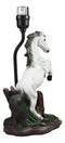 Ebros White Rearing Wild Horse Stallion Desktop Table Lamp With Nature Shade