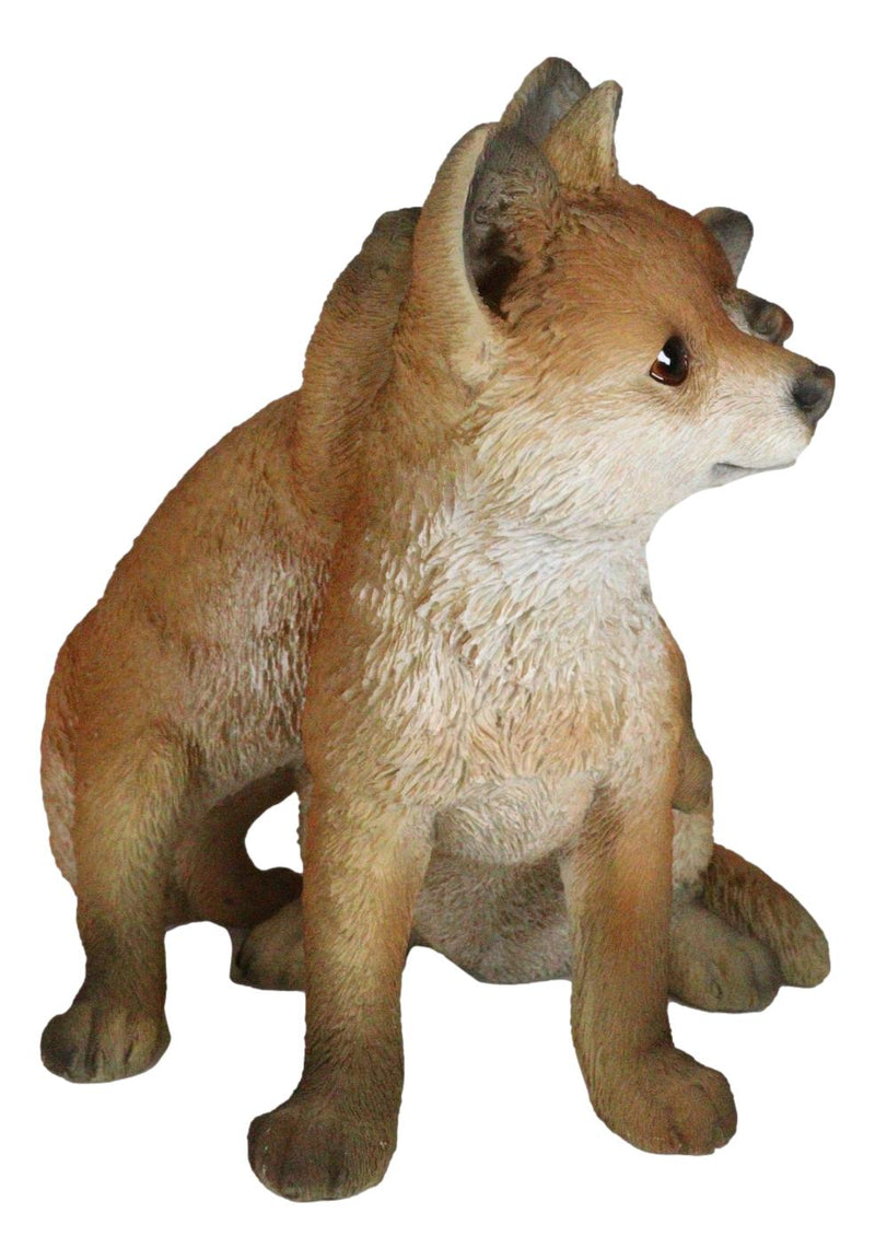 Lifelike Wildlife Woodlands Animal Pet Pals Frolicking Baby Fox Cubs Figurine