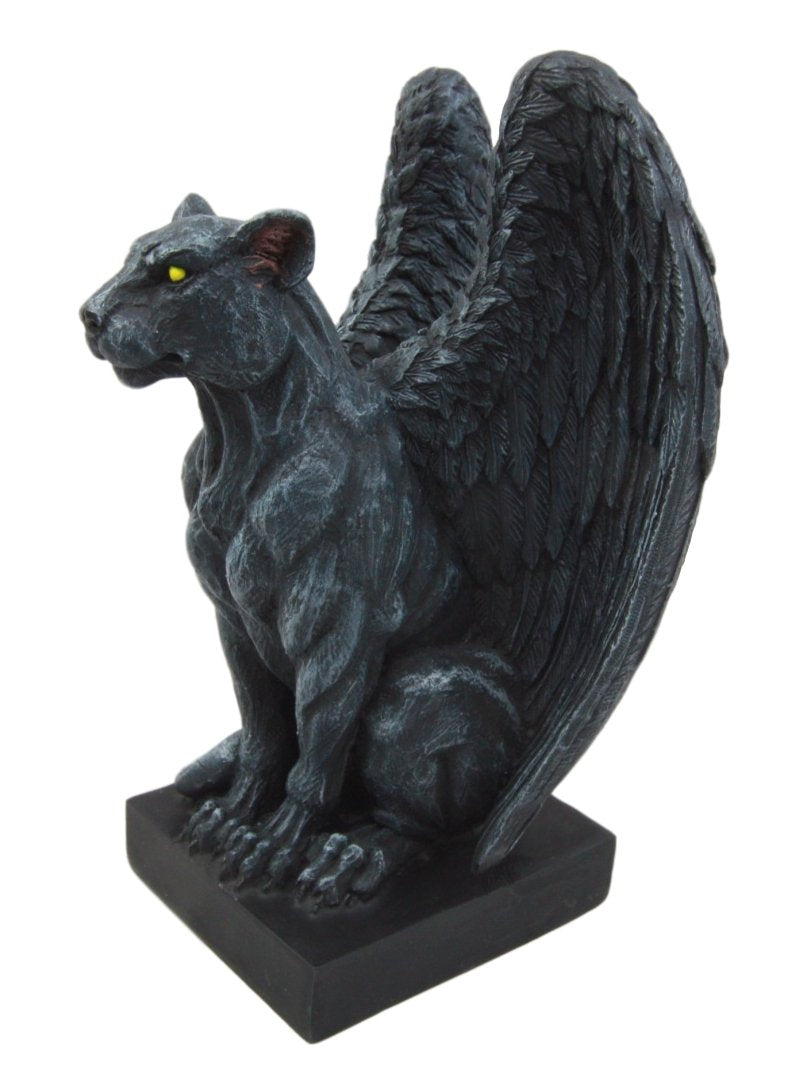 Ebros Gift Winged Moon Eyed Jaguar Gargoyle Night Crawler Figurine 6.5" Tall
