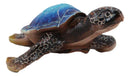 Nautical Ocean Blue Hues Giant Sea Turtle Swimming Decorative Figurine Tortoise