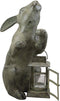 Ebros Verdi Green Bunny Rabbit Holding Rustic Lantern Votive Candle Light Holder