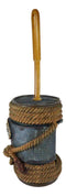 Western Cowboy Faux Rope Denim Horse Buckle Toilet Brush And Base Holder Set