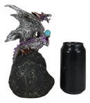Ebros Lavender Dragon with LED Light On Lava Mountain 8.5 Inches Tall Fantasy
