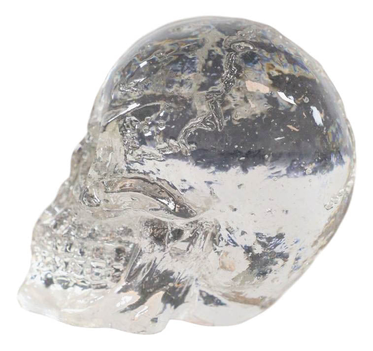 Ebros Pack Of 12 Clear Translucent Witching Hour Gazing Skull Miniature Figurines 1"H