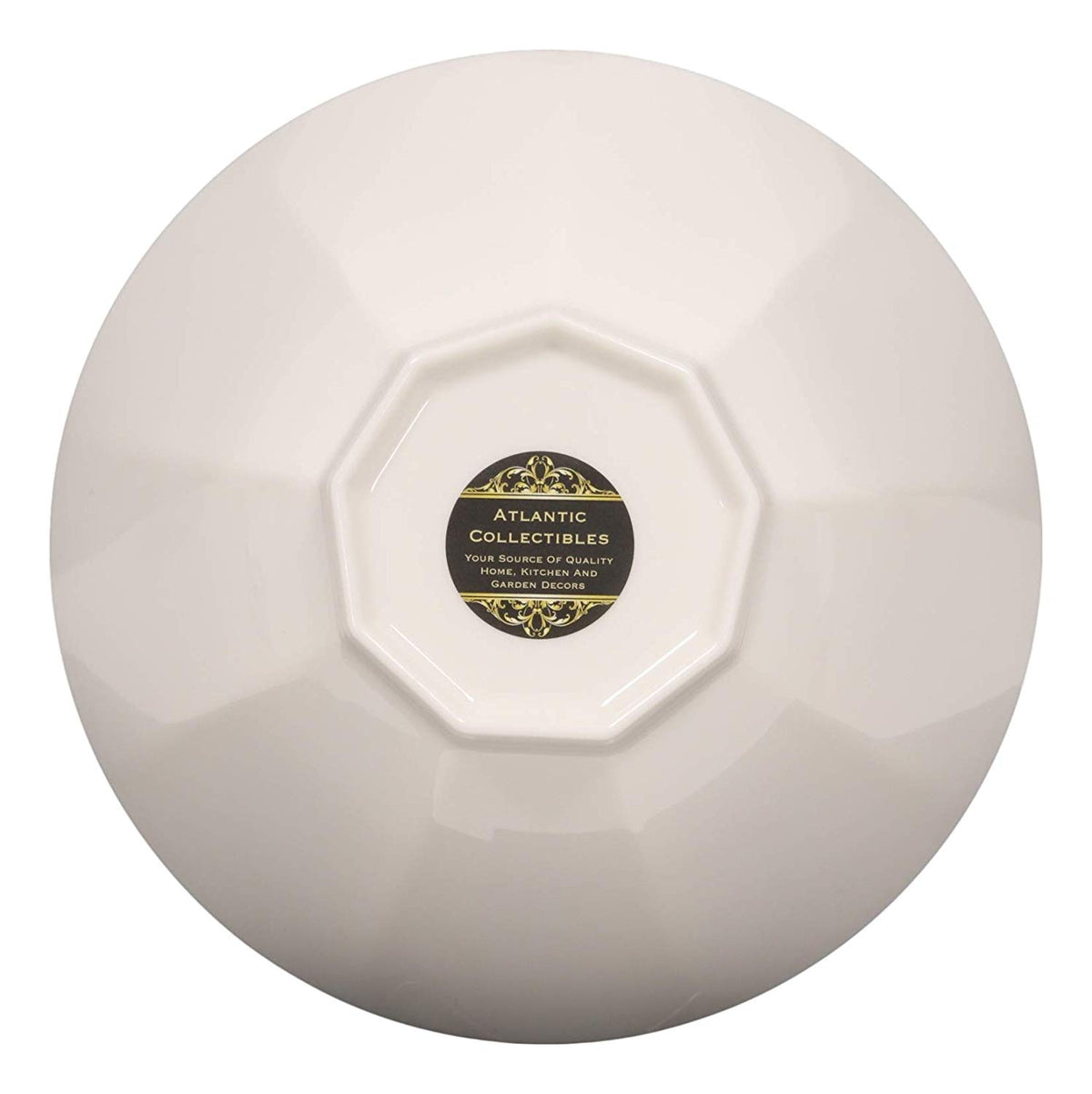 Contemporary Octagon White Jade Melamine 9"Dia Soup Salad Bowls 48oz Set of 2