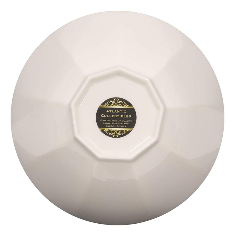 Contemporary Octagon White Jade Melamine 9"Dia Soup Salad Bowls 48oz Set of 2