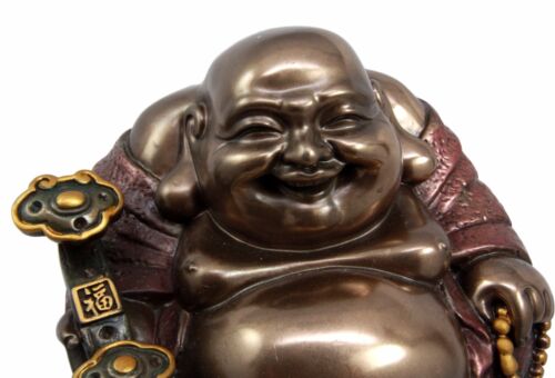 Large Lucky Buddha Zen Monk Of Wealth Prosperity Hotei Dharma Figurine Talisman - Ebros Gift