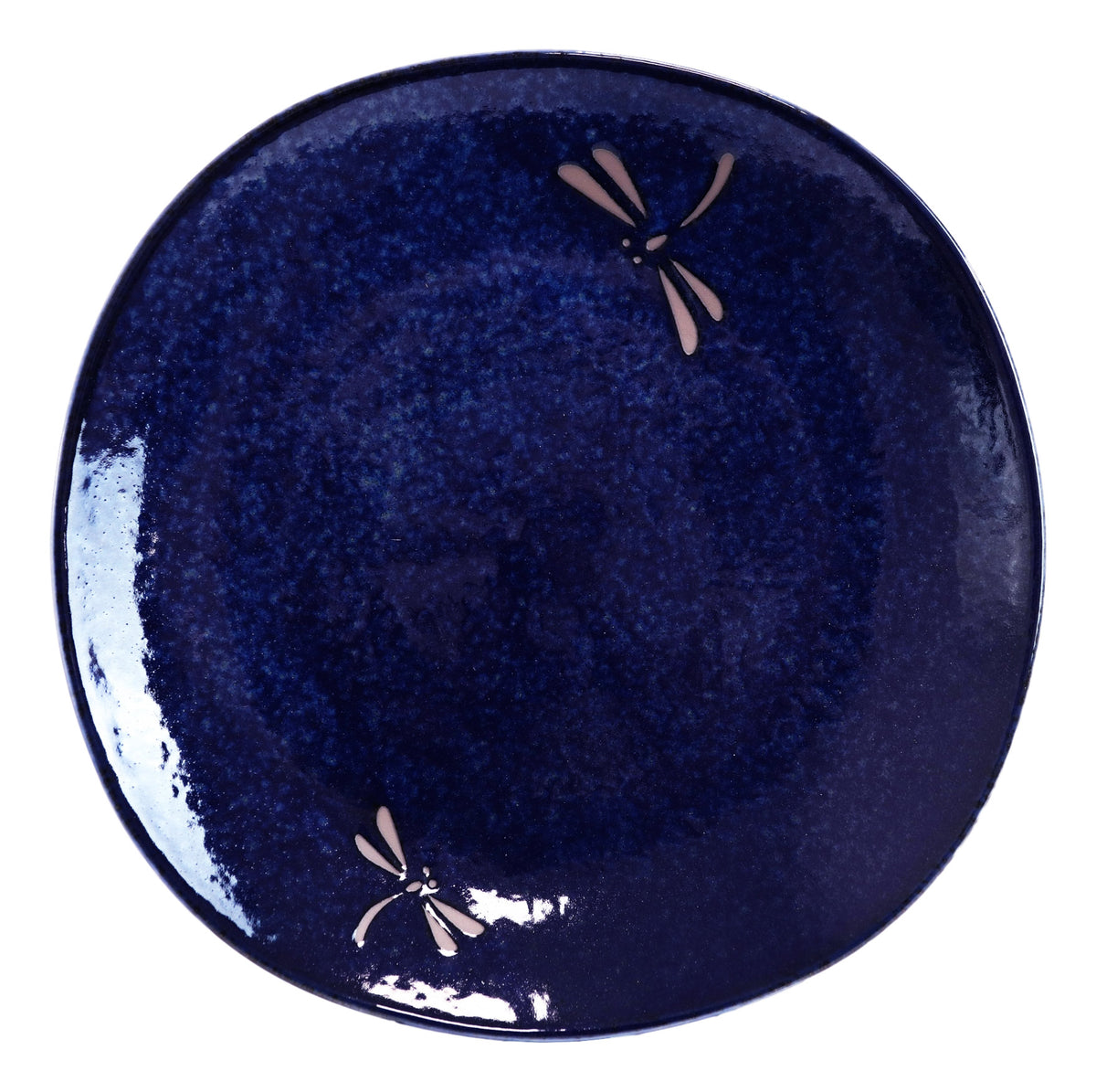 Pack Of 4 Made In Japan Blue Tombo Dragonfly 10" Main Course Large Dinner Plates