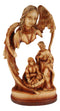 Ebros Angel Gabriel Watching Over The Holy Family of Jesus Woodlike Sculpture