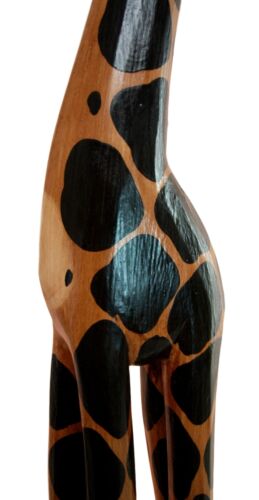 Balikraft Balinese Wood Handicraft Large Spotted Safari Giraffe Figurine 31.5"H