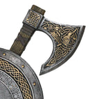 Ebros Viking Warrior Coat of Arms Ragnar Serpent Shield With Crossed Axes Plaque