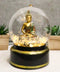 Eastern Enlightenment Buddha Meditating Air Powered LED Light Golden Water Globe