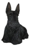 Large Lifelike Black Longhaired Scottish Highlands Terrier Statue Scottie Decor