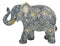 Auspicious Grey Glossy Mosaic Design Noble Aztec Elephant with Trunk Up Figurine