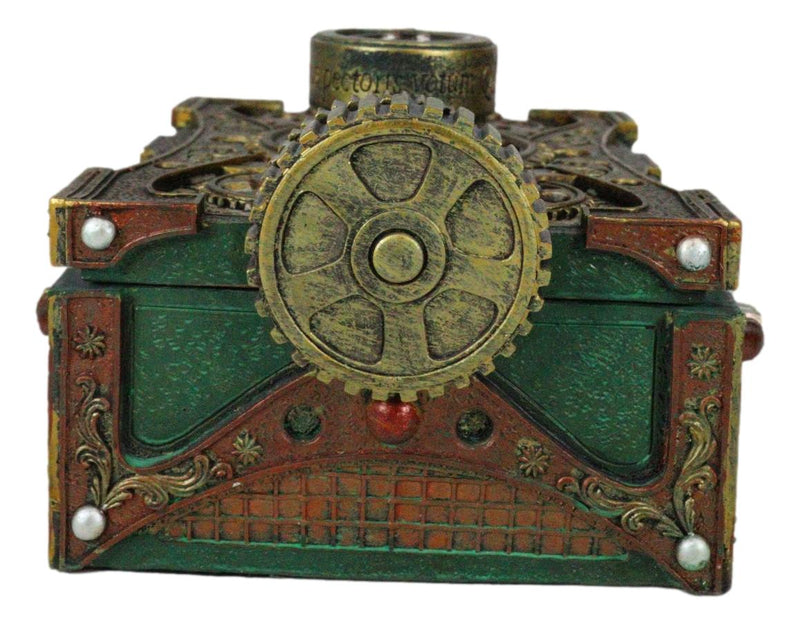 Steampunk Mechanical Gears Design Secret Jewelry Box With Navigational Compass